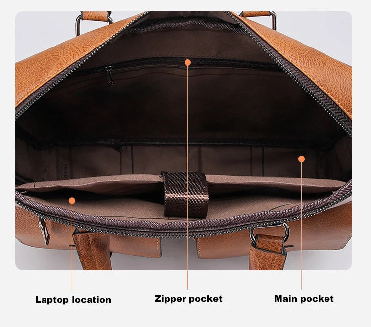 Luxury Brand Man Business Briefcase Bag PU Leather Messenger Shoulder Bag Men Office Lunch Bags For Laptop A4 File Male Handbags Master Coach HQ