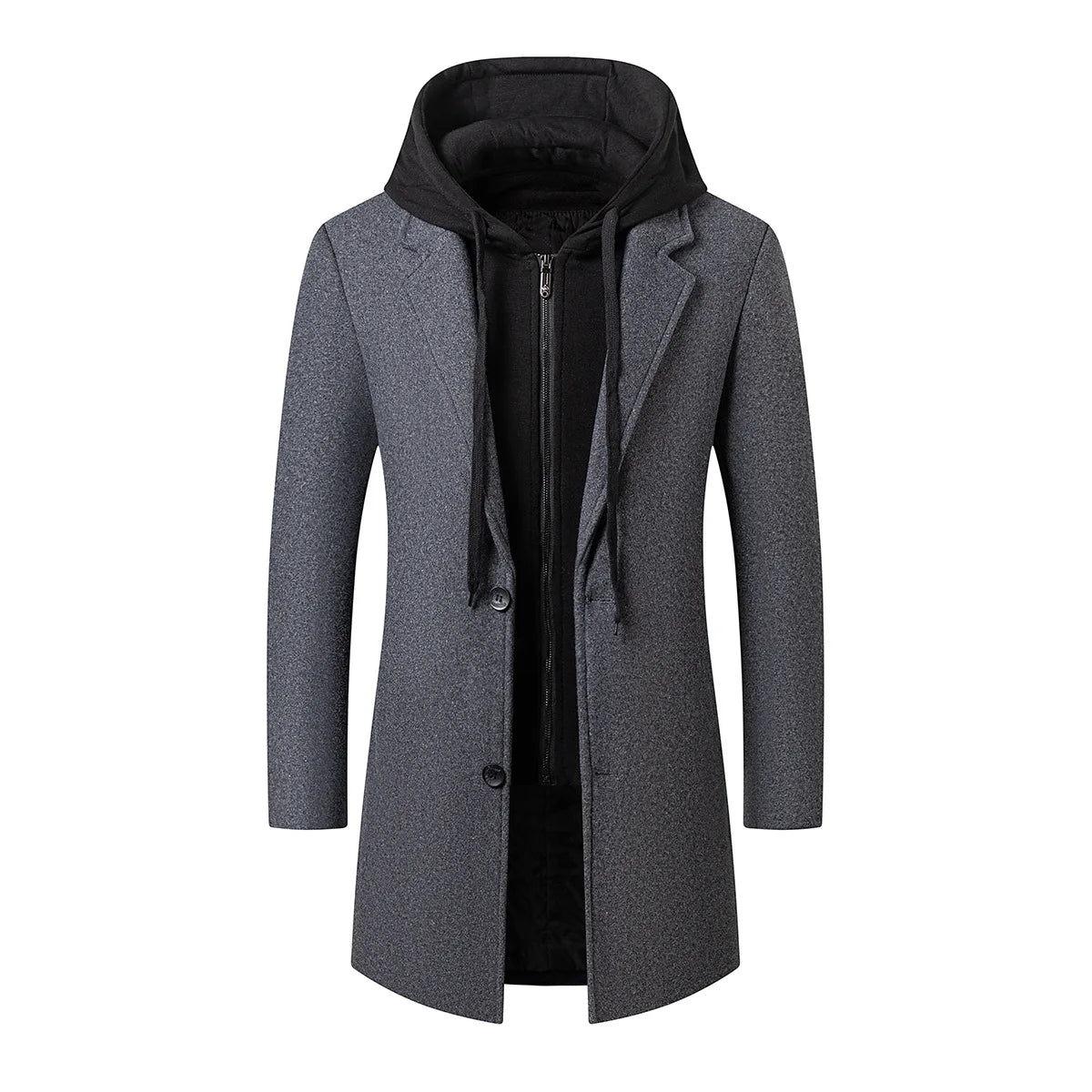 New Fashion Men Hooded Overcoats Casual Woolen Blends Cashmere Long Trench Coats Male Winter Coats Business Casual Jackets 4XL Master Coach HQ