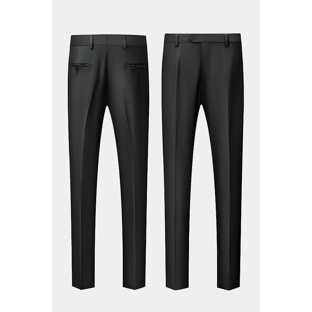 Black Men's 2 Piecs Suits Blazer Pants Single Breasted Daily Work Business Casual Party Suit Set Traje De Hombre Elegante Master Coach HQ