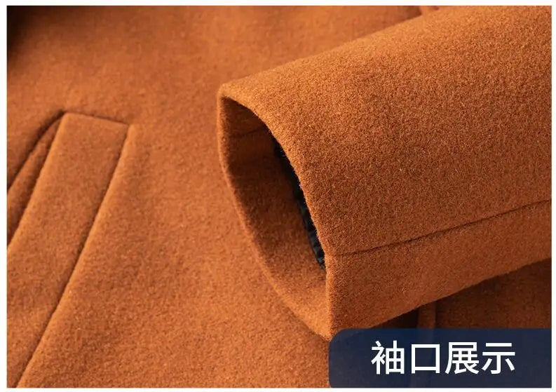 New Fashion Men Hooded Overcoats Casual Woolen Blends Cashmere Long Trench Coats Male Winter Coats Business Casual Jackets 4XL Master Coach HQ