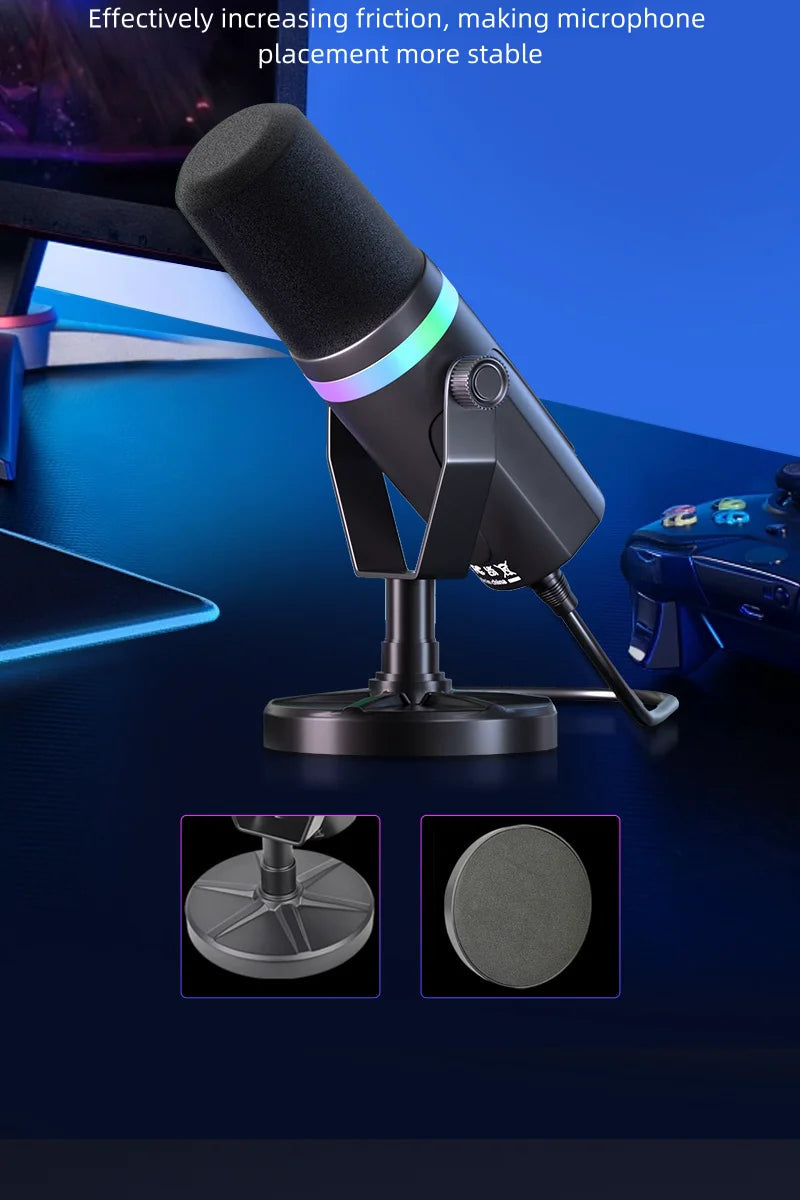 USB/XLR Dynamic Microphone With Built-in Headset Output & Sound Insulation,For Podcasts,Games, Live Broadcast Master Coach HQ