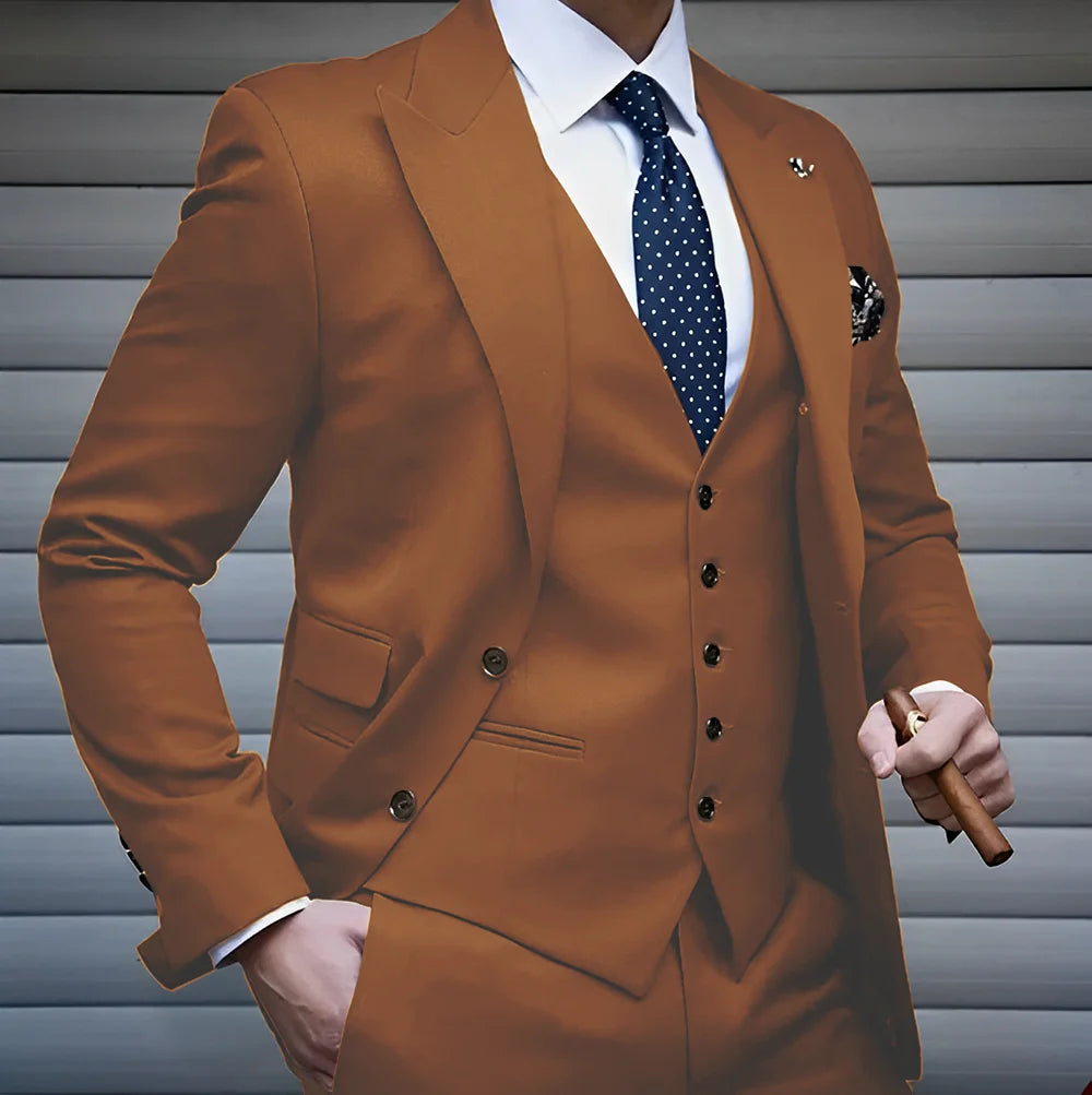 Formal Men's Suit Business Jacket Pants Vest 3 Piece Set High Quality Wedding Groom Tuxedo Solid Color Custom Suit XS-5XL Master Coach HQ