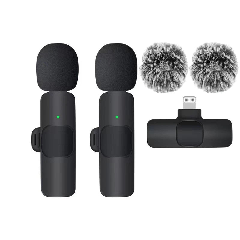 Basix Wireless Lavalier Microphone Audio Recording Mini Replaceable Windproof Wool Microphone for iPhone16 Shoot vlog YouTube Master Coach HQ