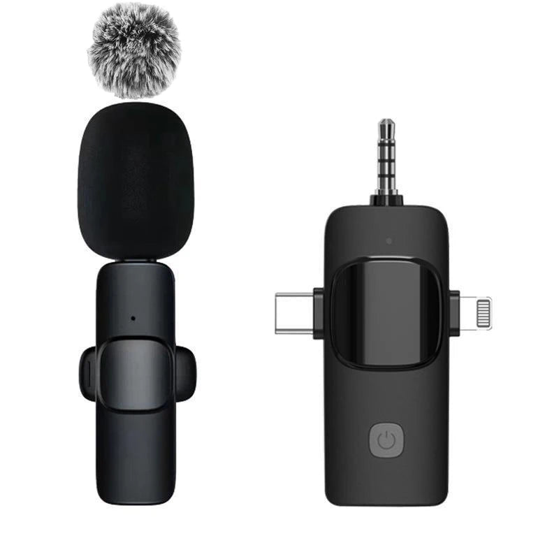 Basix Wireless Lavalier Microphone Audio Recording Mini Replaceable Windproof Wool Microphone for iPhone16 Shoot vlog YouTube Master Coach HQ