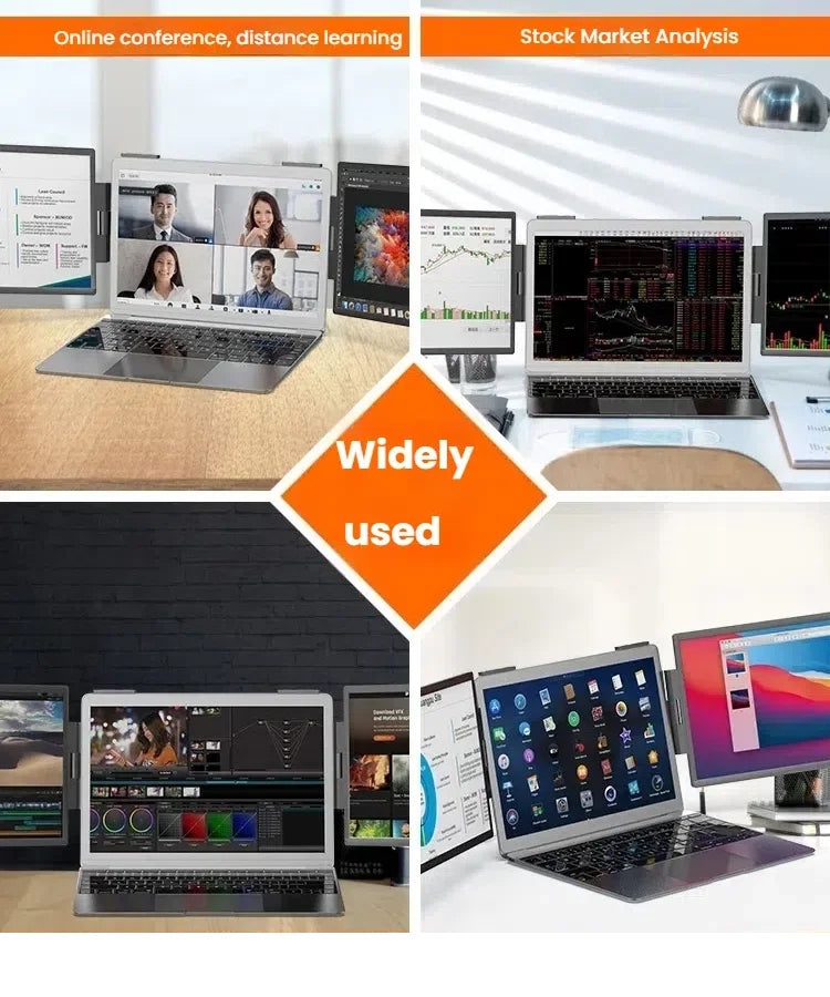 14" Portable dual monitor, FHD IPS screen USB-C/HDMI laptop extender for trading/programming/gaming Second display Master Coach HQ