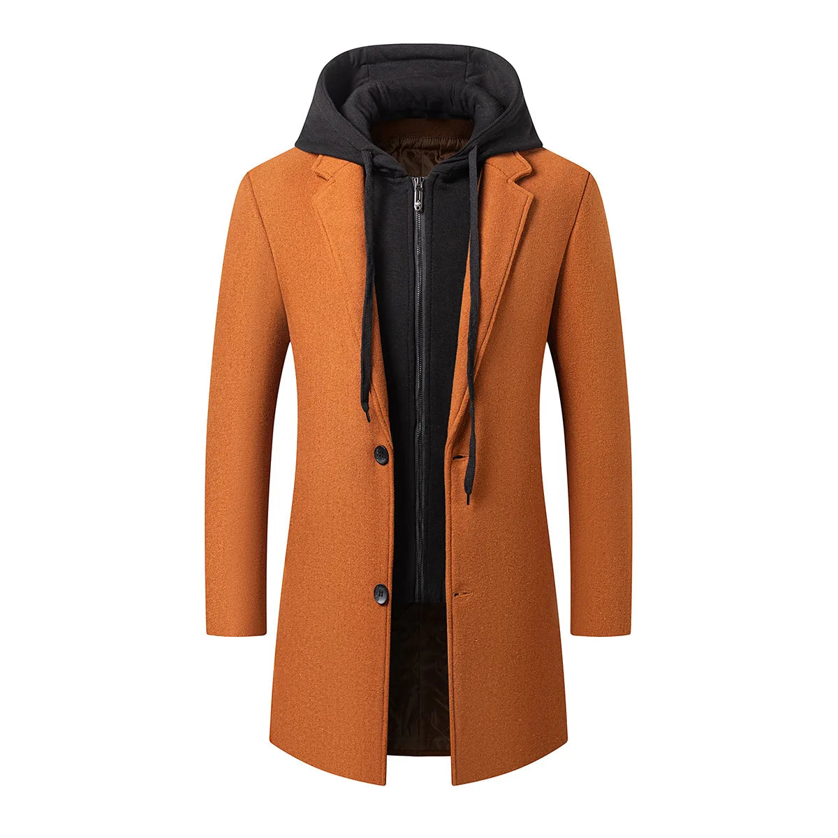 New Fashion Men Hooded Overcoats Casual Woolen Blends Cashmere Long Trench Coats Male Winter Coats Business Casual Jackets 4XL Master Coach HQ