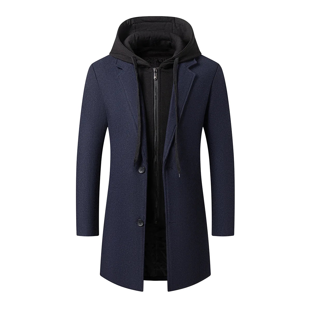 New Fashion Men Hooded Overcoats Casual Woolen Blends Cashmere Long Trench Coats Male Winter Coats Business Casual Jackets 4XL Master Coach HQ