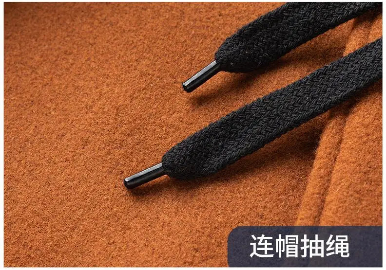 New Fashion Men Hooded Overcoats Casual Woolen Blends Cashmere Long Trench Coats Male Winter Coats Business Casual Jackets 4XL Master Coach HQ