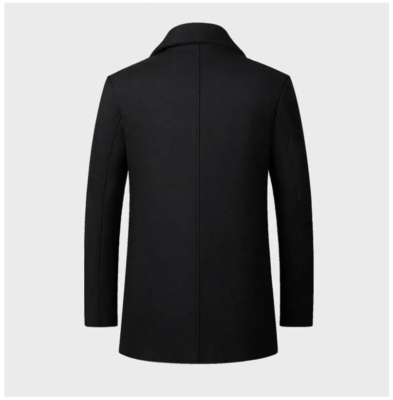 New Men Double Breasted Woolen Coats Winter Thicker Warm Cashmere Trench Coats Long Jackets Quality Male Winter Overcoats XXL Master Coach HQ