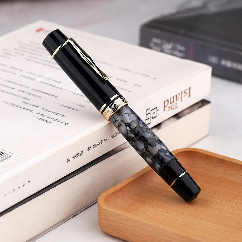 Majohn P139 Piston Resin Fountain Pen #8 F/M All Brass Piston System Large Capacity Writing Gift Pen Stationery School Supplies Master Coach HQ