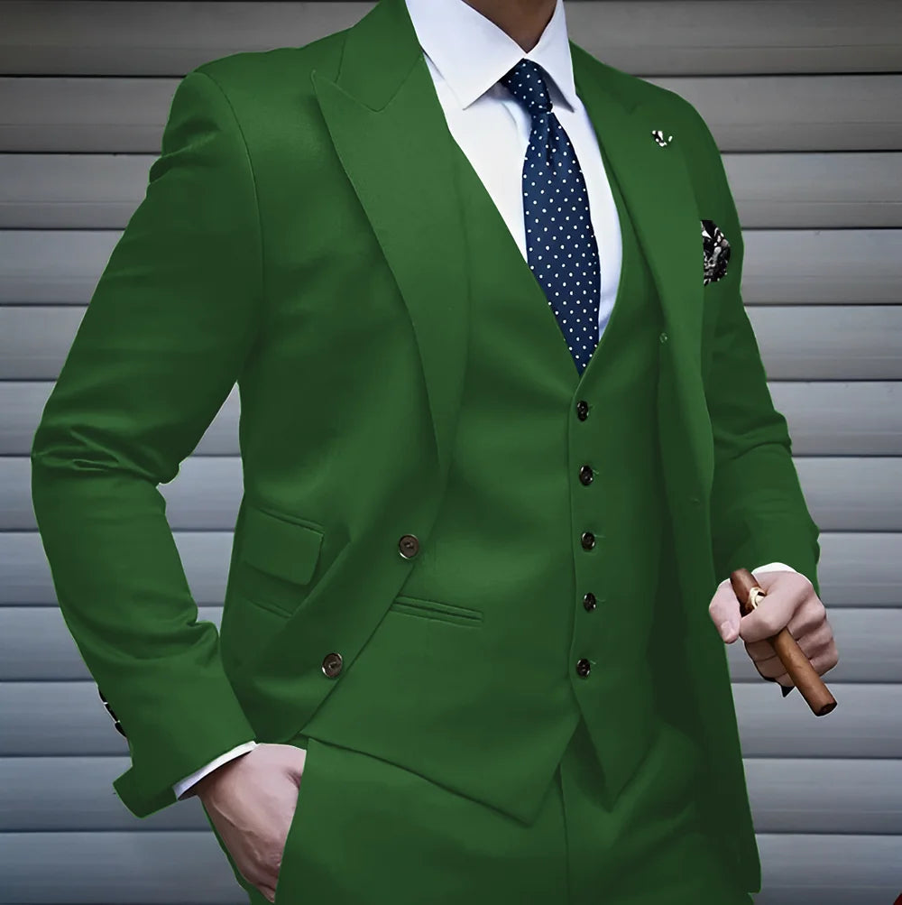 Formal Men's Suit Business Jacket Pants Vest 3 Piece Set High Quality Wedding Groom Tuxedo Solid Color Custom Suit XS-5XL Master Coach HQ