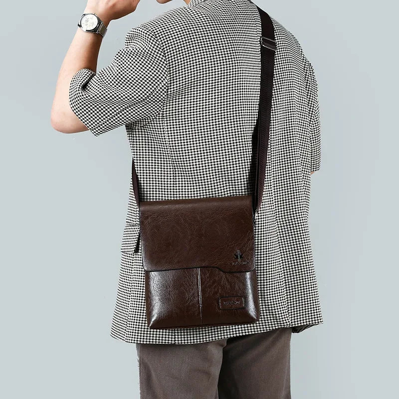 Luxury Brand Vintage Messenger Bags Men Leather Shoulder Bag Male Handbag Brown Black Side Bag Business Crossbody Bag For Men Master Coach HQ