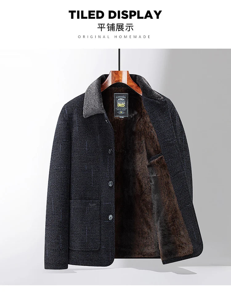 2024 Men Woolen Coats Men's business Casual Trench Coat Winter Coat with wool inner Man Autumn and Winter Wool Coat for Men Master Coach HQ