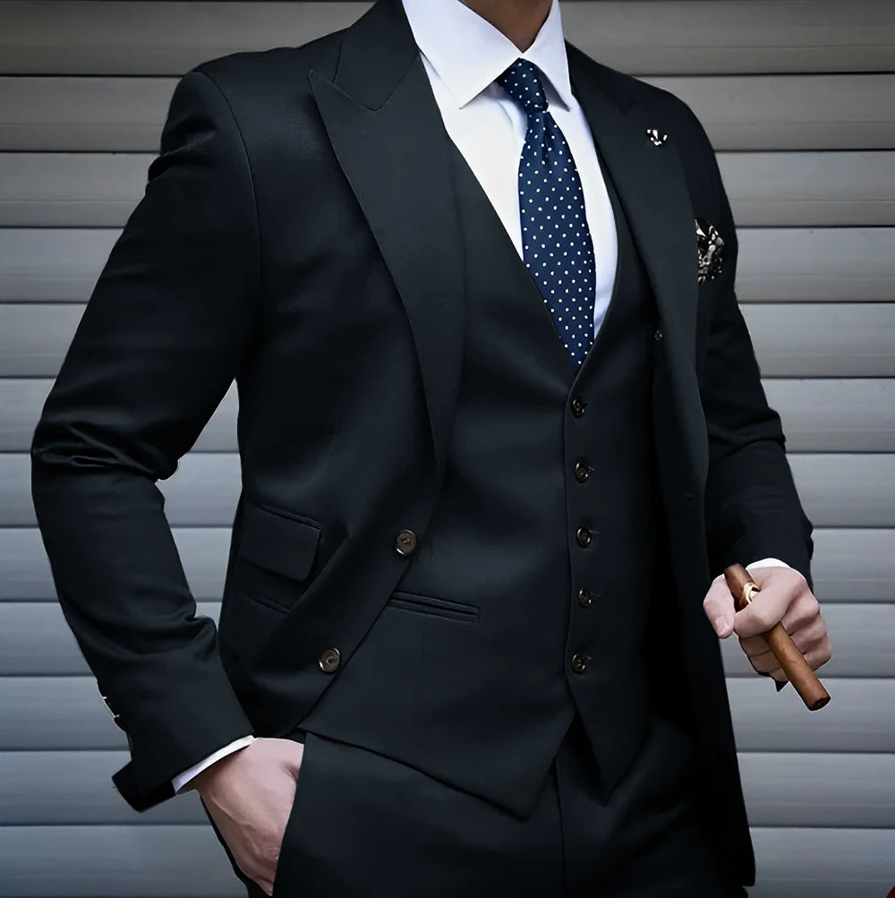 Formal Men's Suit Business Jacket Pants Vest 3 Piece Set High Quality Wedding Groom Tuxedo Solid Color Custom Suit XS-5XL Master Coach HQ