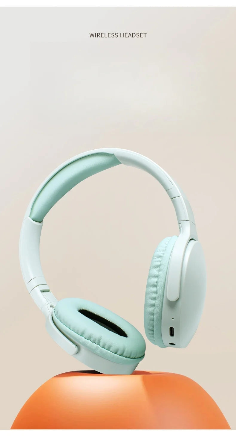 Fashionable Bluetooth wireless headphones, over-ear, deep bass, sports stereo, high fidelity, long battery life, universal Master Coach HQ