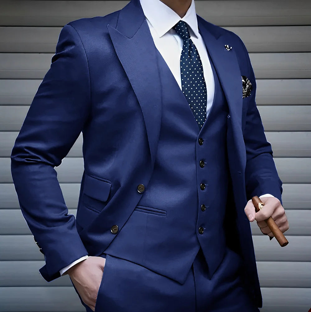 Formal Men's Suit Business Jacket Pants Vest 3 Piece Set High Quality Wedding Groom Tuxedo Solid Color Custom Suit XS-5XL Master Coach HQ