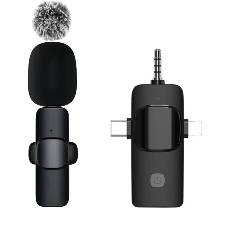 Basix Wireless Lavalier Microphone Audio Recording Mini Replaceable Windproof Wool Microphone for iPhone16 Shoot vlog YouTube Master Coach HQ