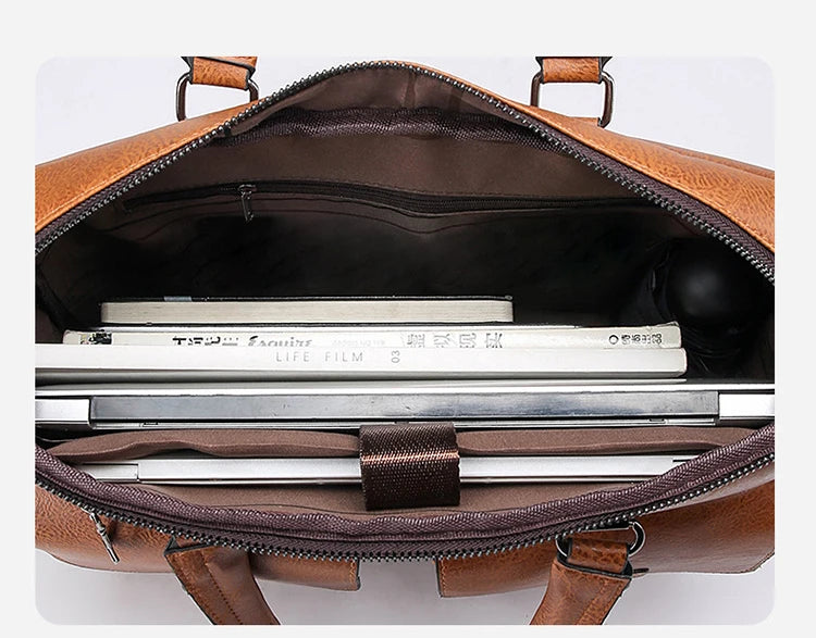 Luxury Brand Man Business Briefcase Bag PU Leather Messenger Shoulder Bag Men Office Lunch Bags For Laptop A4 File Male Handbags Master Coach HQ