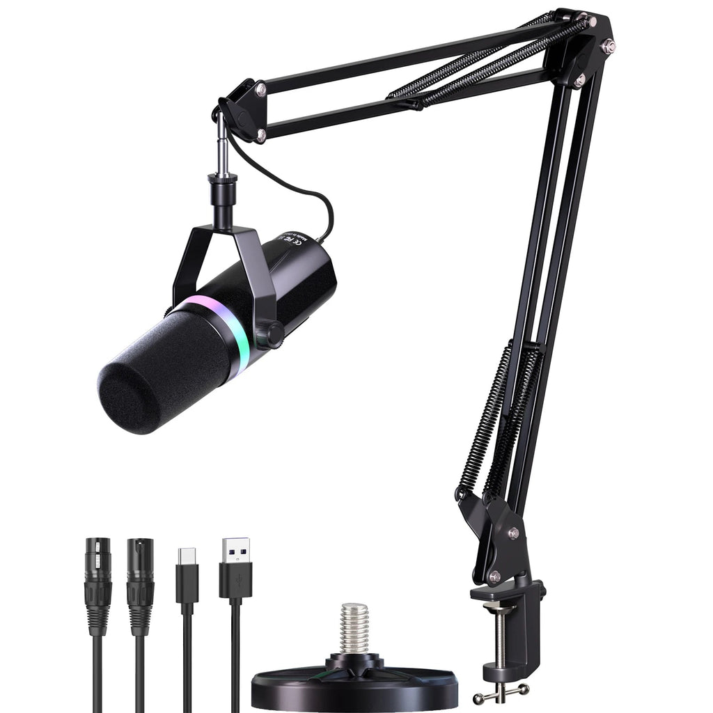 USB/XLR Dynamic Microphone With Built-in Headset Output & Sound Insulation,For Podcasts,Games, Live Broadcast Master Coach HQ