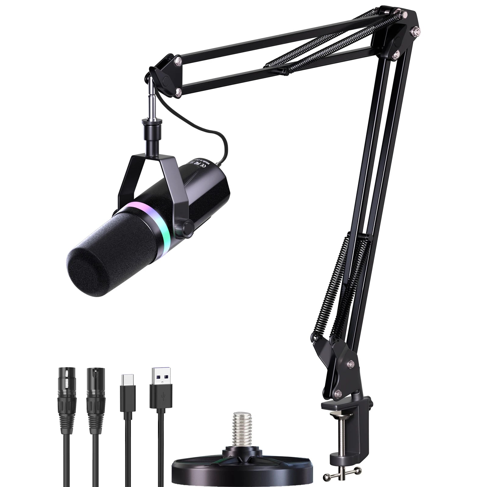 USB/XLR Dynamic Microphone With Built-in Headset Output & Sound Insulation,For Podcasts,Games, Live Broadcast Master Coach HQ