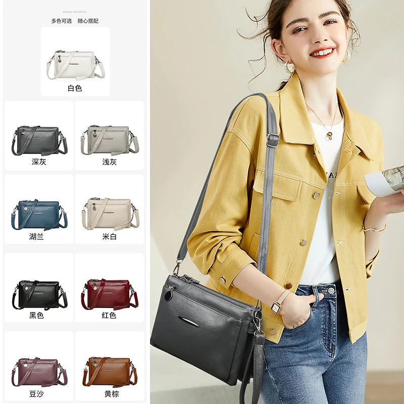 Luxury Designer Multilayer Ladies Handbags High Quality Leather Shoulder Bags Women 2025 Female Crossbody Bag Purses and  Sac Master Coach HQ