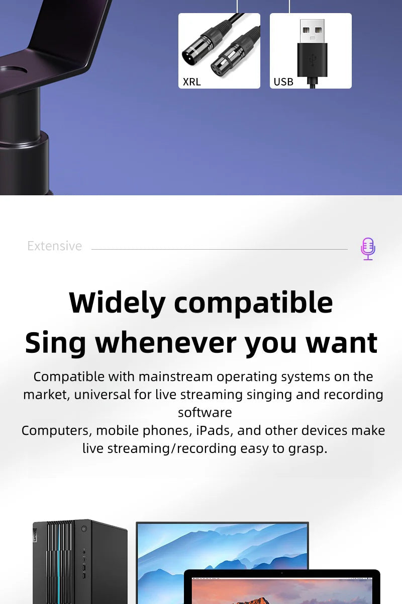 USB/XLR Dynamic Microphone With Built-in Headset Output & Sound Insulation,For Podcasts,Games, Live Broadcast Master Coach HQ