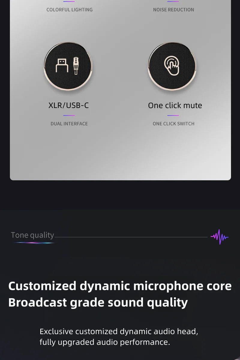 USB/XLR Dynamic Microphone With Built-in Headset Output & Sound Insulation,For Podcasts,Games, Live Broadcast Master Coach HQ