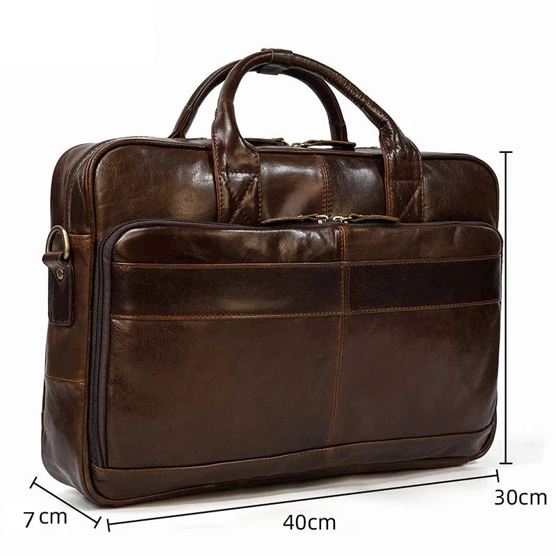 Luxury Genuine Leather Handbag for Men Travel Briefcase Male Leather Shoulder Bag Men's Business Laptop Bag Large Messenger Bags Master Coach HQ