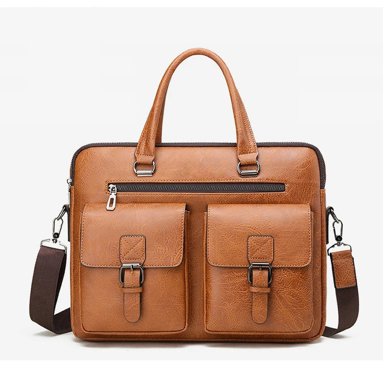Luxury Brand Man Business Briefcase Bag PU Leather Messenger Shoulder Bag Men Office Lunch Bags For Laptop A4 File Male Handbags Master Coach HQ