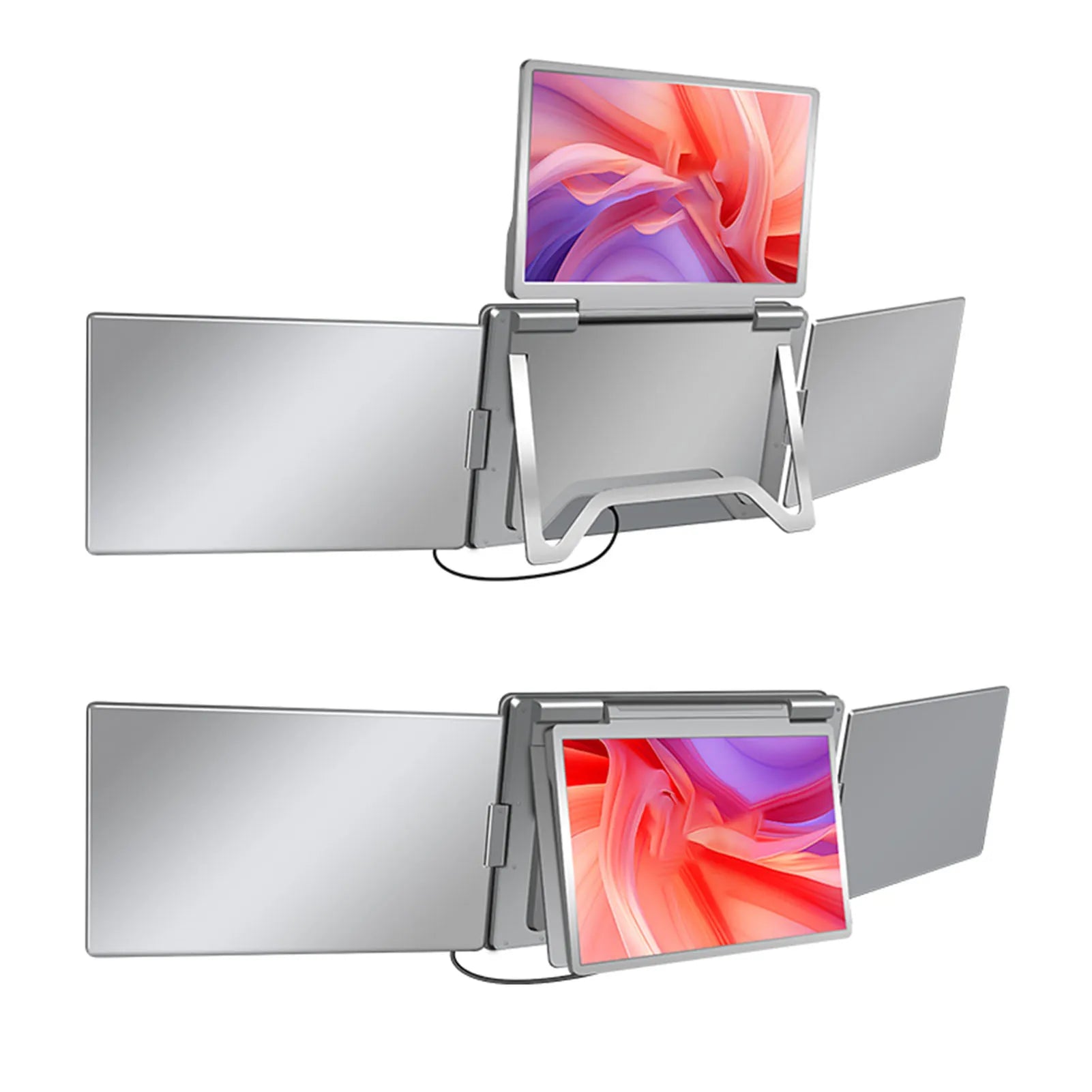 15.6" Laptop Screen Extender Quad Monitors Portable 1 Cable for 3 Screens Folding for 12"-18.5" Laptops Laptop Extended Monitors Master Coach HQ