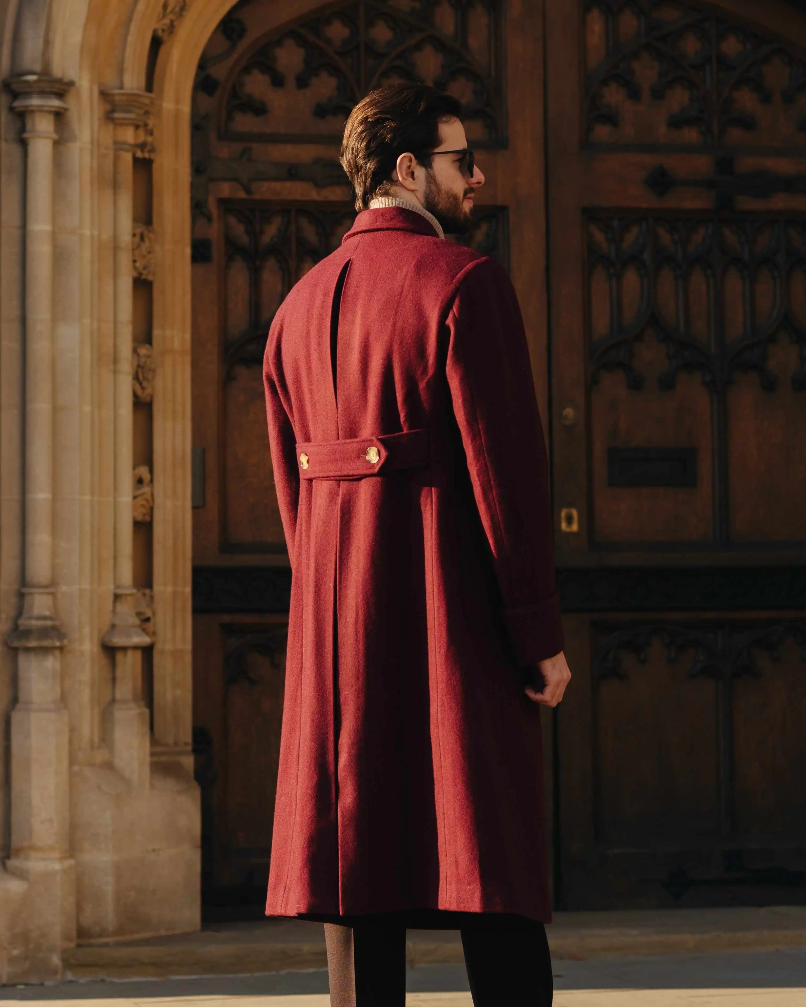 Men's coats Overcoat Fashion Peaked Lapel Solid Color Woolen Double Breasted Business Causal Daily Tailored Abrigos Para Hombre Master Coach HQ