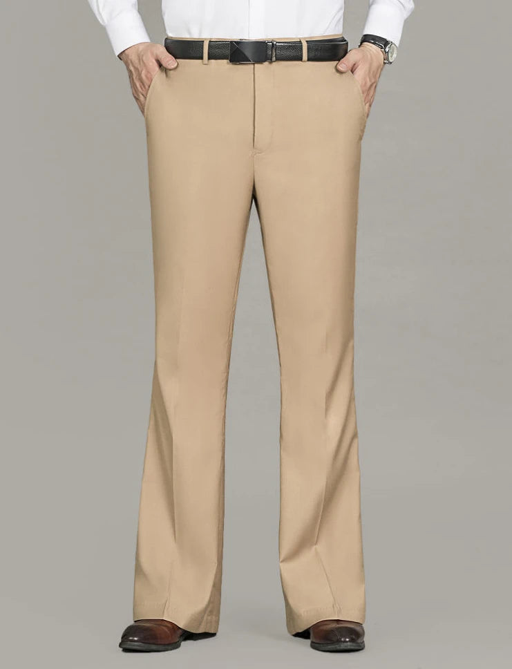 Business Trousers for Men Flared Social Tailoring Gray Bell Mouth Man Suits Pants Clothes Offer Fabric Fashion Classic Elegant Master Coach HQ