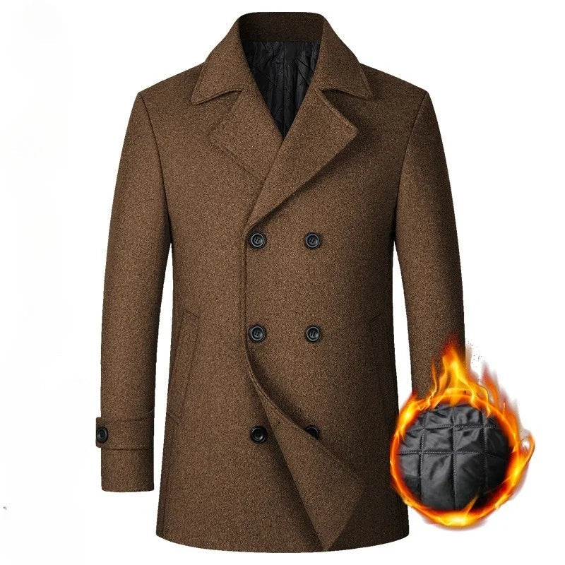 New Men Double Breasted Woolen Coats Winter Thicker Warm Cashmere Trench Coats Long Jackets Quality Male Winter Overcoats XXL Master Coach HQ