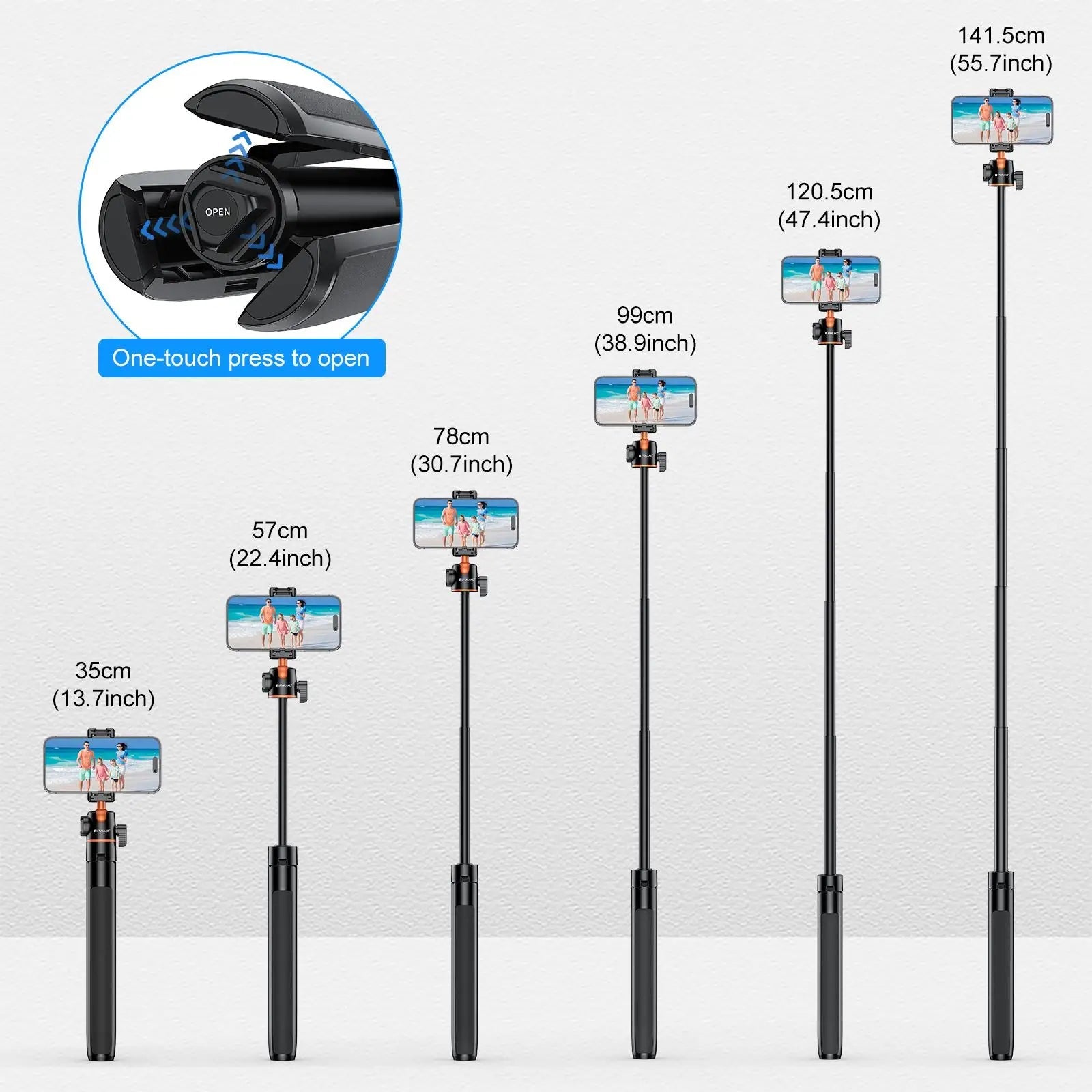 PULUZ 1.4m Phone Selfie Stick Tripod Vlog Live Streaming Holder with Phone Clip for iPhone/ Samsung/ Huawei & Cameras Tripod Master Coach HQ