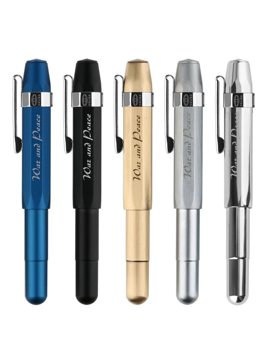 Majohn Alpha All Copper Vintage Travel Short Ink Fountain Pen EF/F/Bent Nib Aluminum Alloy Office School stationery Pocket Pen Master Coach HQ