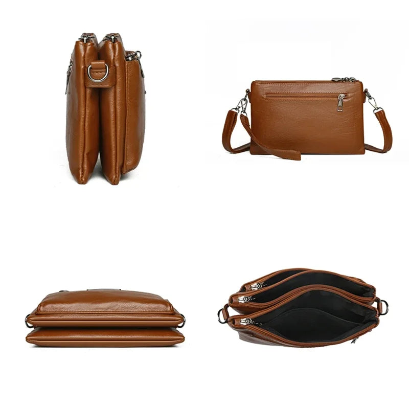 Luxury Designer Multilayer Ladies Handbags High Quality Leather Shoulder Bags Women 2025 Female Crossbody Bag Purses and  Sac Master Coach HQ