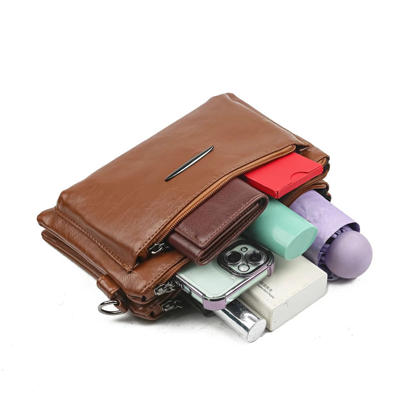 Luxury Designer Multilayer Ladies Handbags High Quality Leather Shoulder Bags Women 2025 Female Crossbody Bag Purses and  Sac Master Coach HQ