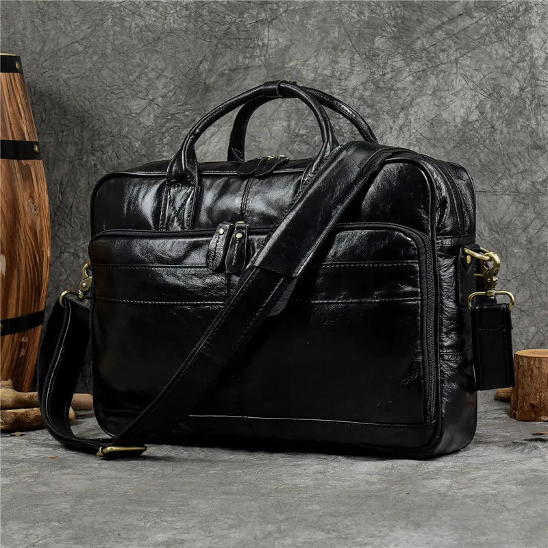 Luxury Genuine Leather Handbag for Men Travel Briefcase Male Leather Shoulder Bag Men's Business Laptop Bag Large Messenger Bags Master Coach HQ