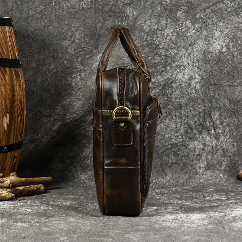 Luxury Genuine Leather Handbag for Men Travel Briefcase Male Leather Shoulder Bag Men's Business Laptop Bag Large Messenger Bags Master Coach HQ