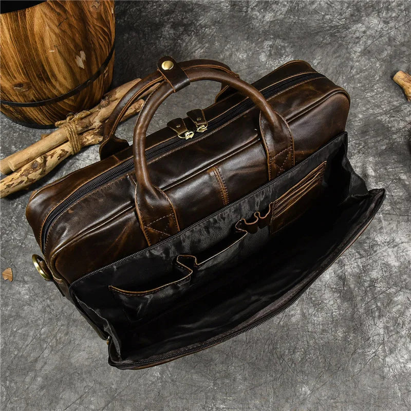 Luxury Genuine Leather Handbag for Men Travel Briefcase Male Leather Shoulder Bag Men's Business Laptop Bag Large Messenger Bags Master Coach HQ