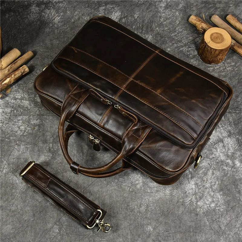 Luxury Genuine Leather Handbag for Men Travel Briefcase Male Leather Shoulder Bag Men's Business Laptop Bag Large Messenger Bags Master Coach HQ