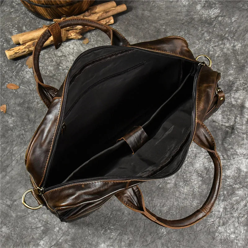 Luxury Genuine Leather Handbag for Men Travel Briefcase Male Leather Shoulder Bag Men's Business Laptop Bag Large Messenger Bags Master Coach HQ
