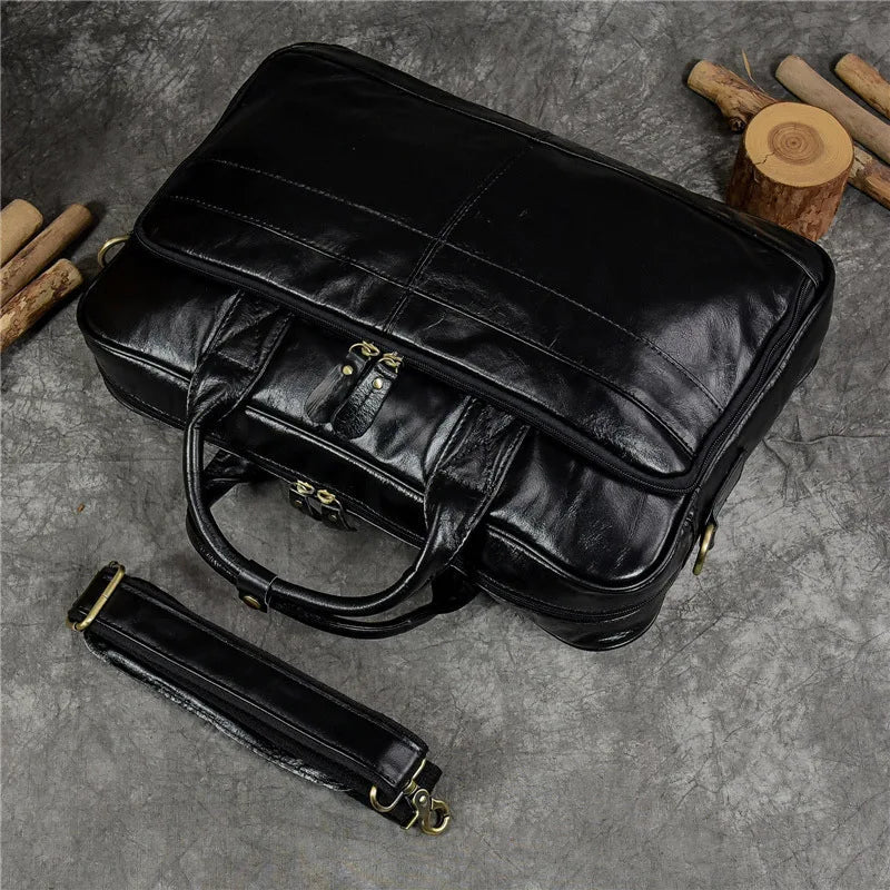 Luxury Genuine Leather Handbag for Men Travel Briefcase Male Leather Shoulder Bag Men's Business Laptop Bag Large Messenger Bags Master Coach HQ