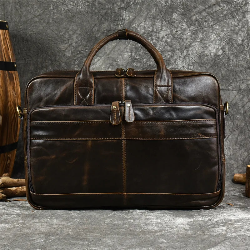 Luxury Genuine Leather Handbag for Men Travel Briefcase Male Leather Shoulder Bag Men's Business Laptop Bag Large Messenger Bags Master Coach HQ