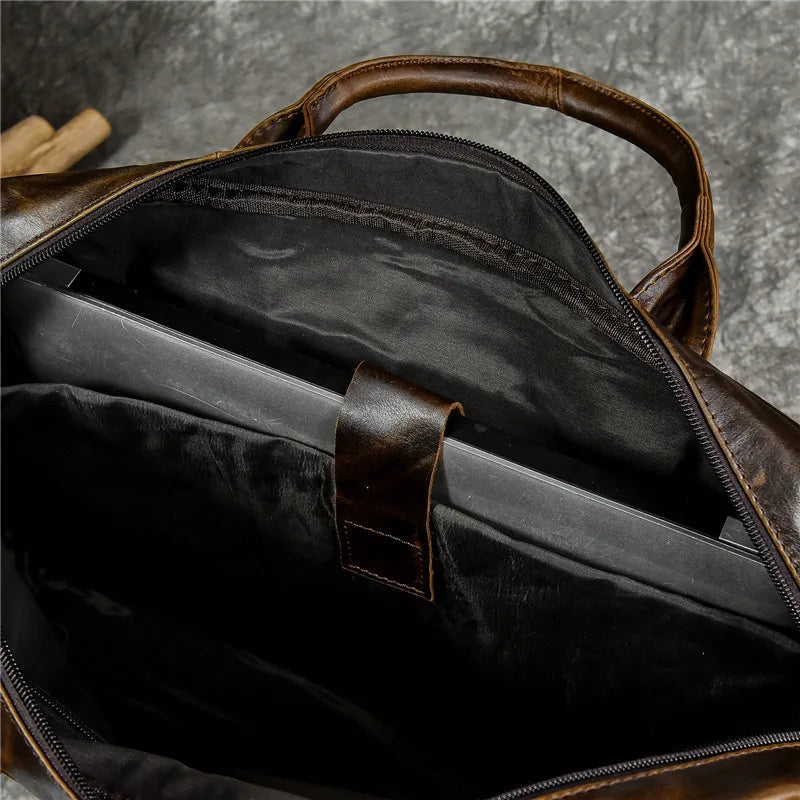 Luxury Genuine Leather Handbag for Men Travel Briefcase Male Leather Shoulder Bag Men's Business Laptop Bag Large Messenger Bags Master Coach HQ