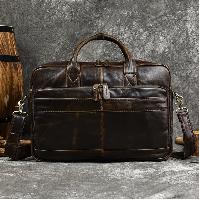 Luxury Genuine Leather Handbag for Men Travel Briefcase Male Leather Shoulder Bag Men's Business Laptop Bag Large Messenger Bags Master Coach HQ
