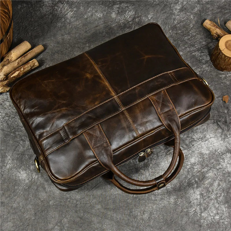 Luxury Genuine Leather Handbag for Men Travel Briefcase Male Leather Shoulder Bag Men's Business Laptop Bag Large Messenger Bags Master Coach HQ