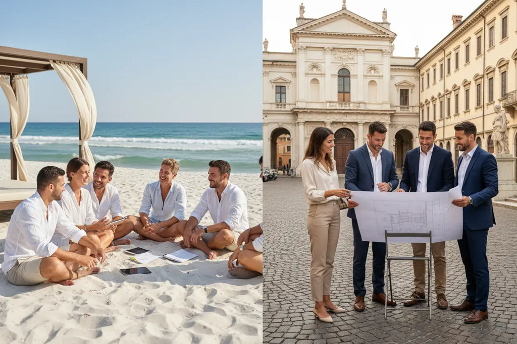 need to half photo to show folks in the sand at a resort or in vincenza italy and this could be the other side of the photo