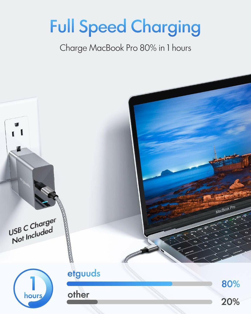 etguuds USB C to USB C Cable 3ft 2-Pack 60W Fast Charging Black Deal US